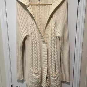 GAP Cream Cable Knit Cardigan